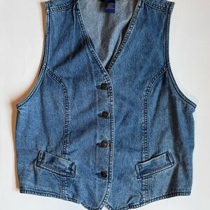 Blue Denim Button-Up Vest
